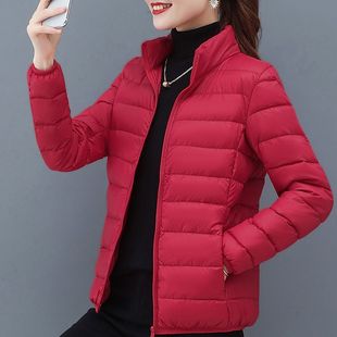 冬季轻薄洋气羽绒棉服女2024年新款轻便保暖短装胖妹妈妈上衣外套