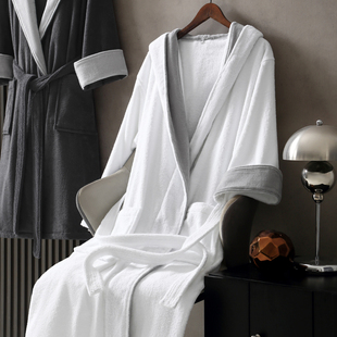 希尔顿酒店专用浴裙纯棉浴衣女款成人浴袍男款美容院浴衣割绒
