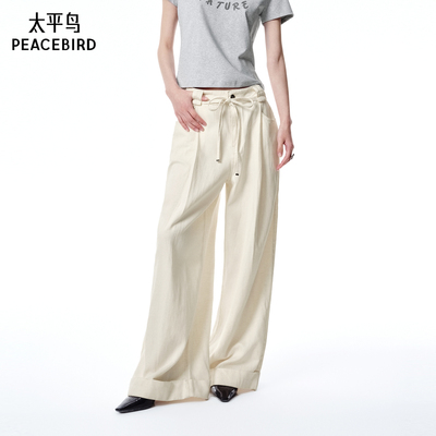 【商场同款】太平鸟女装2025夏季新款垂感阔腿牛仔裤A1HAF2497