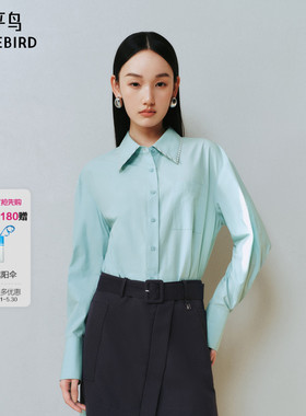 太平鸟女装假两件衬衫裙新款叠穿感短款连衣裙A1FAF1330