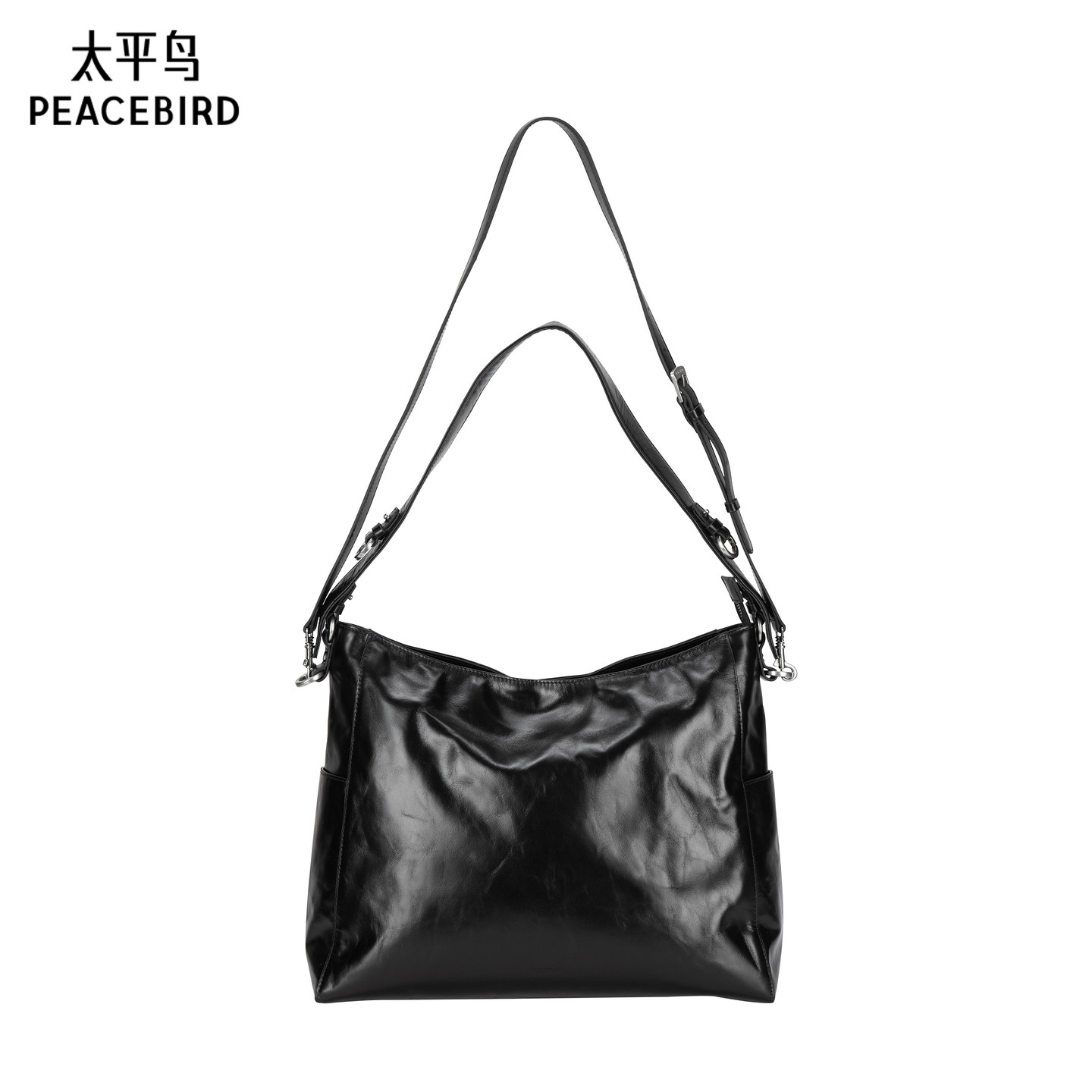 【商场同款】太平鸟黑色斜跨单肩包包女士包袋2025新款A1YFF