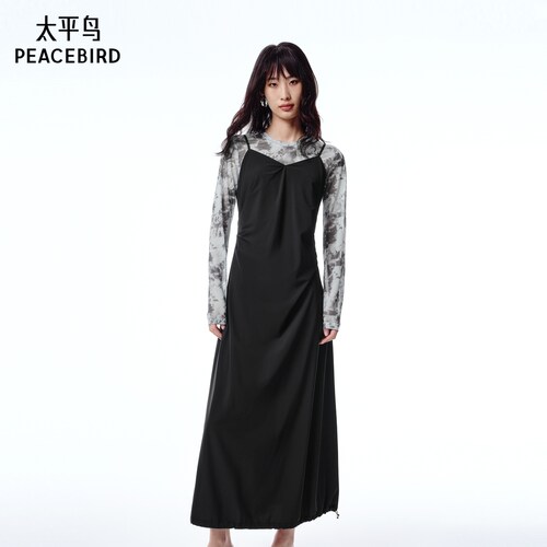 太平鸟女装夏季新款吊带连衣裙长裙女裙子A3FAF2455