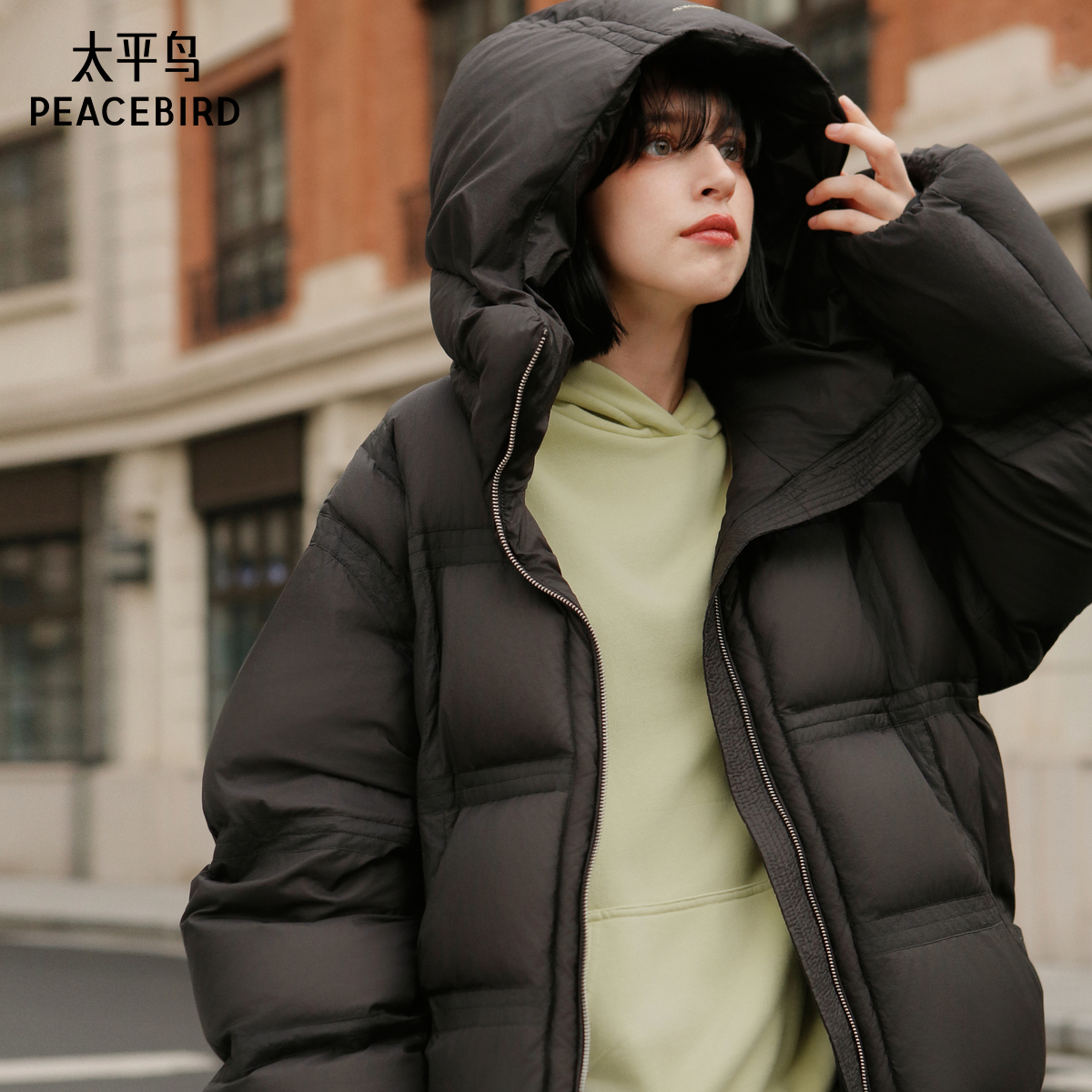 太平鸟年冬季款ACW联名长款羽绒服A3ACE4422