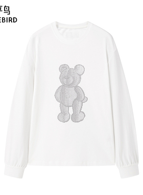 太平鸟年冬季款小熊烫钻卫衣A3CRE4373