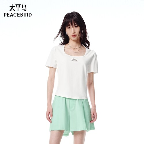 【商场同款】太平鸟女装2026年夏季新款混纺短袖T恤A1CNF2441