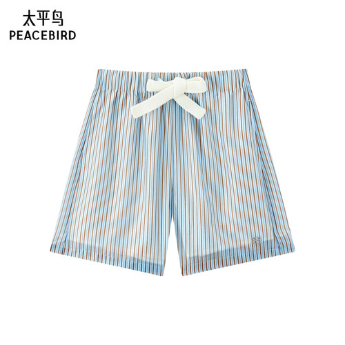 太平鸟2025年夏季款莱赛尔宽松阔腿休闲运动短裤A3GCE3809