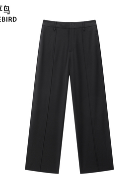 太平鸟大师系列高端通勤2025年春夏新款精纺直筒休闲裤A1GBF1398