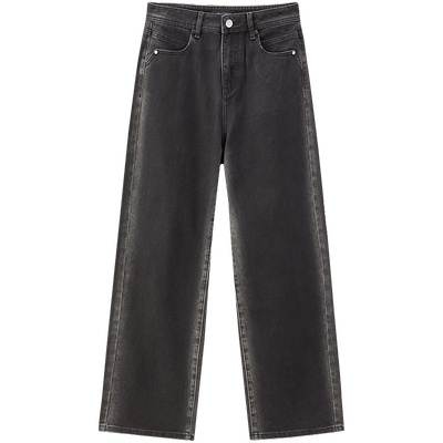 太平鸟女装秋季新款侧影洗水牛仔裤A3HAE3431