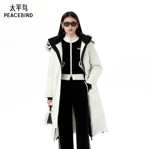 太平鸟年冬季款长款御寒面包羽绒服A1ACE4501