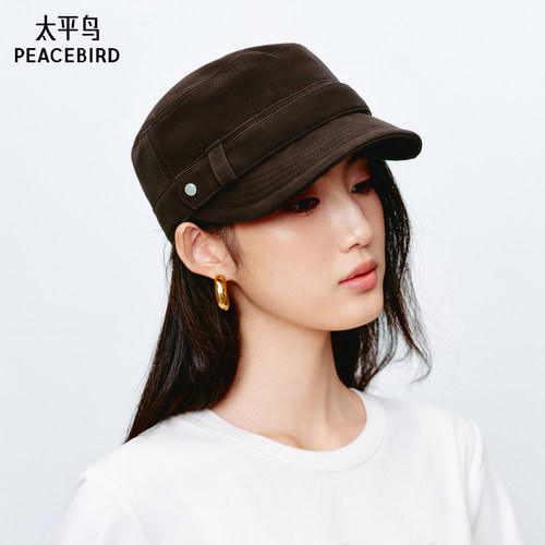 商场同款太平鸟26年秋季新款复古时尚软皮马术帽帽子女A1YAG3476