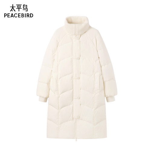 太平鸟年冬季新款针织大翻领羽绒服A1ACE4514