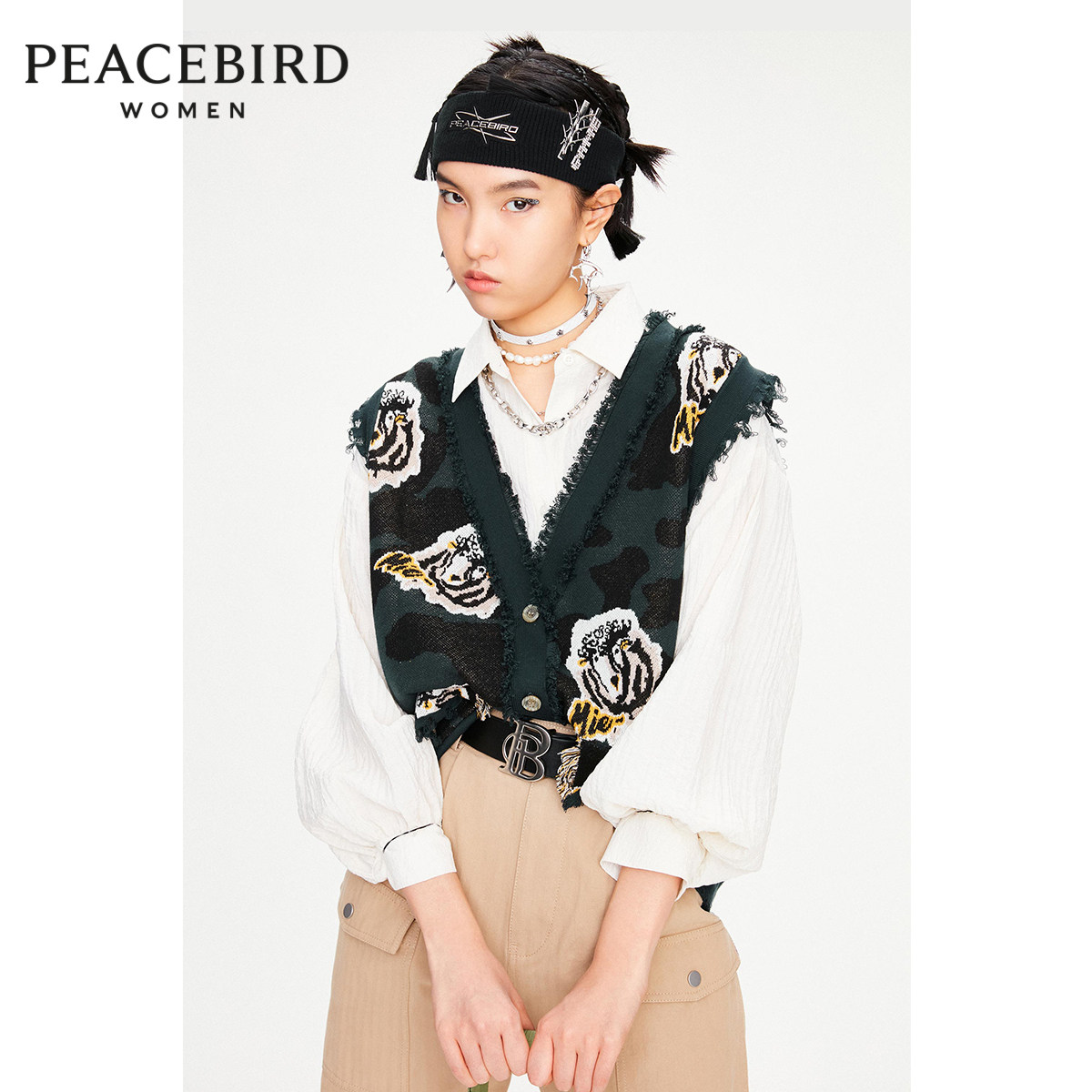 【商场同款】太平鸟2020秋冬新款两件式衬衫套装A3KFA3410