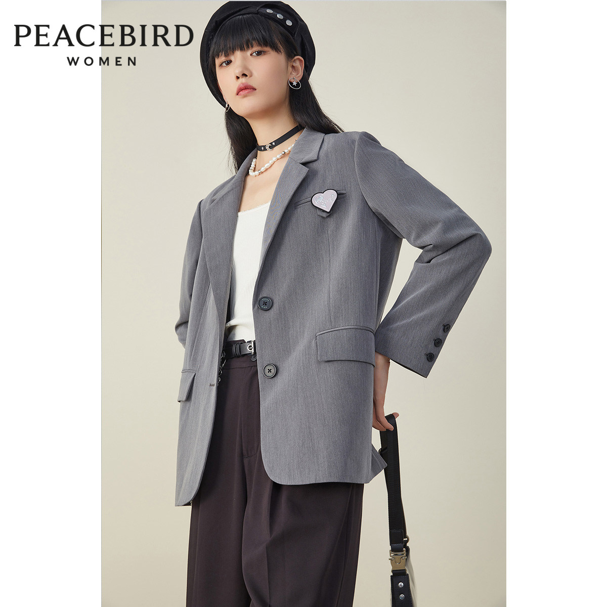 【商场同款】太平鸟2020秋季新款时尚廓形西装A5BAA3375