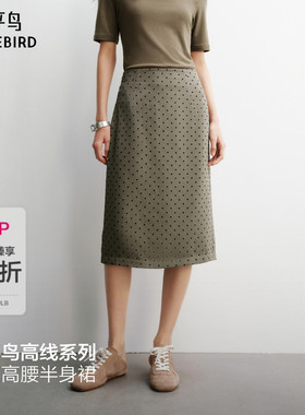 【商场同款】太平鸟波点半身裙品质春装新款直筒中长裙A1GEG1357