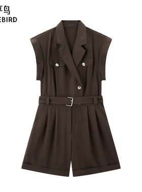 【商场同款】太平鸟女装2025年夏季新款莱赛尔连体短裤A1FAF2545