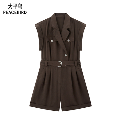 太平鸟女装2025年夏季新款莱赛尔连体短裤品质时尚女A1FAF2545