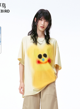 商场同款 可露丽风Jon Burgerman联名T恤女太平鸟夏新款A3CNF2335