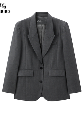 太平鸟大师系列高端通勤精纺羊毛西装外套女品质感新款A1BAF1394*