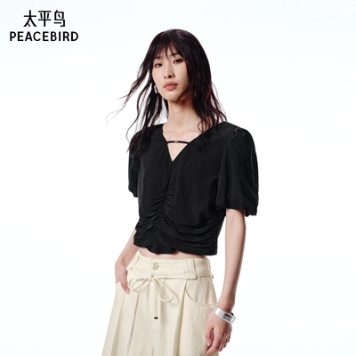 【商场同款】太平鸟女装2025年夏季新款凉感透气上衣A1CDF2406
