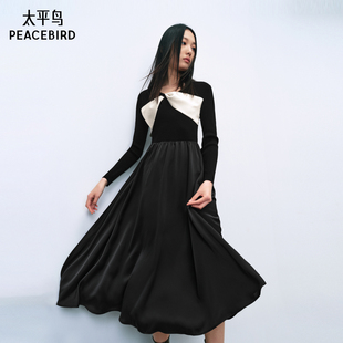 太平鸟女装 氛围感蝴蝶结连衣裙A1FAE1258 25年春款