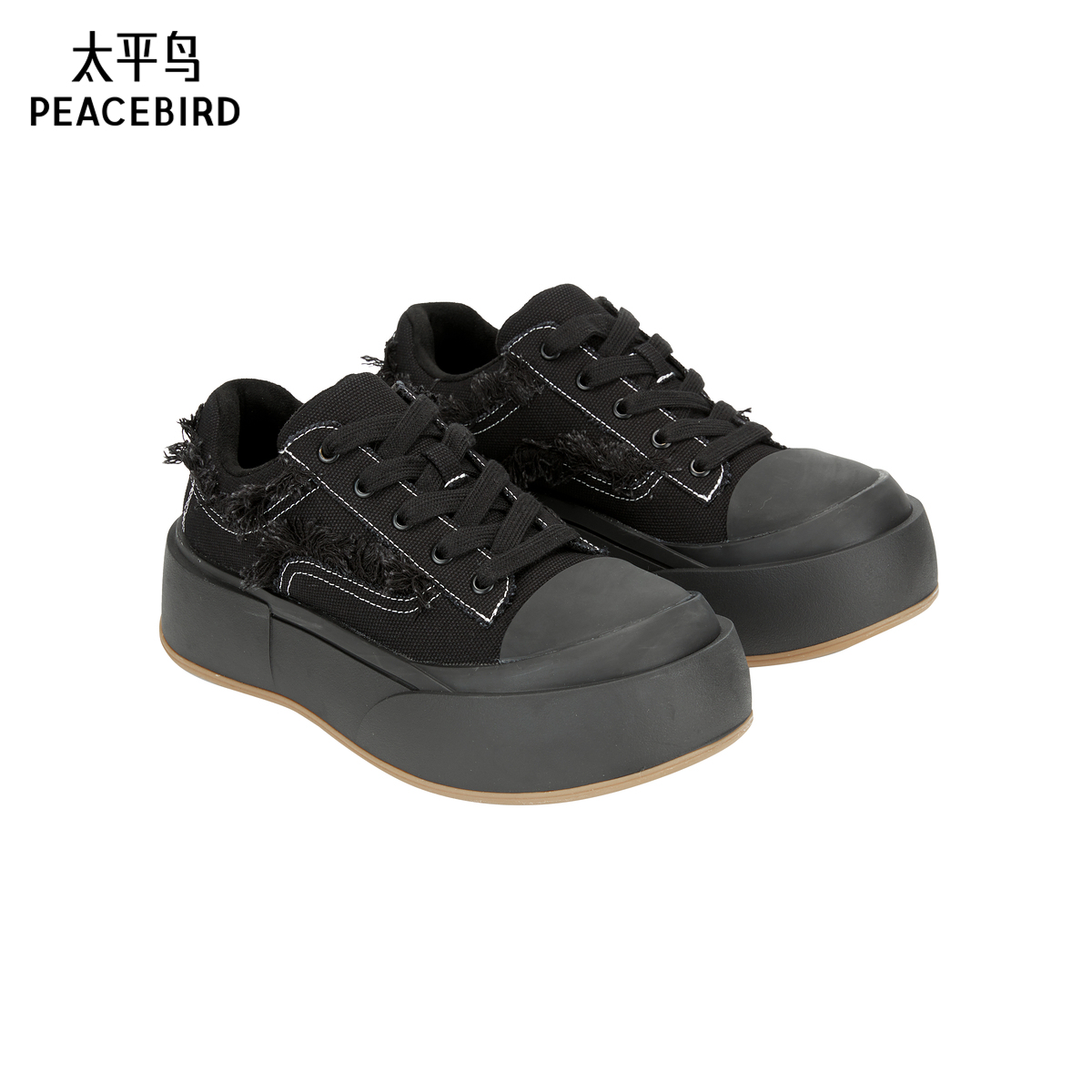 【商场同款】太平鸟时尚鞋子女厚底新款增高鞋休闲板鞋A3ZDF4195