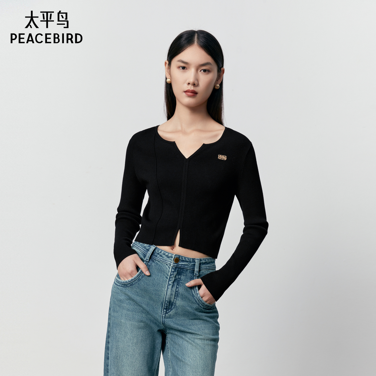 太平鸟女装2024年冬季款百搭打底线套衫A3EED4148