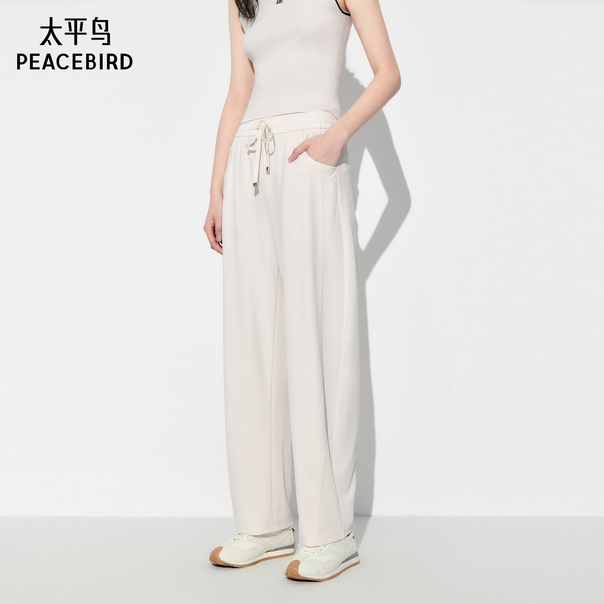 太平鸟女装2024年夏季款针织弯刀裤A1GBE2270