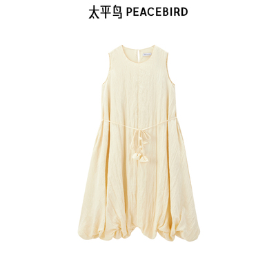 太平鸟女装2025年夏季新款无袖宽松娃娃裙品质连衣裙A1FAF2751