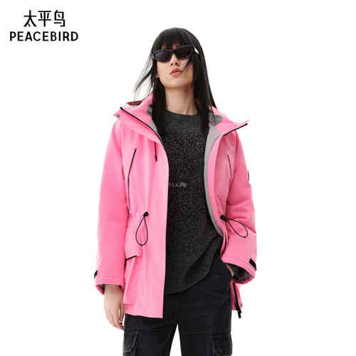 太平鸟年冬季款工装派克羽绒服A3ACE4329