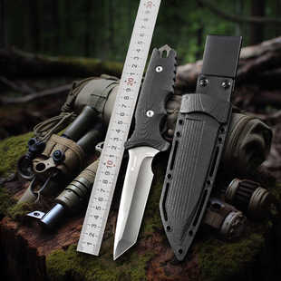 户外野营露营登山排障荒野求生K鞘便携式刀鞘一体龙骨直刀开刃刀