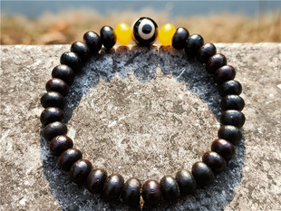 紫金钵盂菩提单圈佛珠手链好运手串高档棉麻服配饰复古女直播爆款