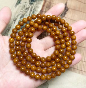 精品高抛库克圆珠光珠手串菩提念珠佛珠项链108颗多圈文玩手链