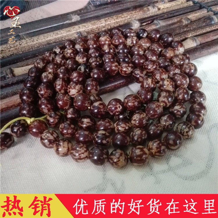 天然小花菩提根 虎斑菩提 花斑菩提108颗手串 男女款手持念珠