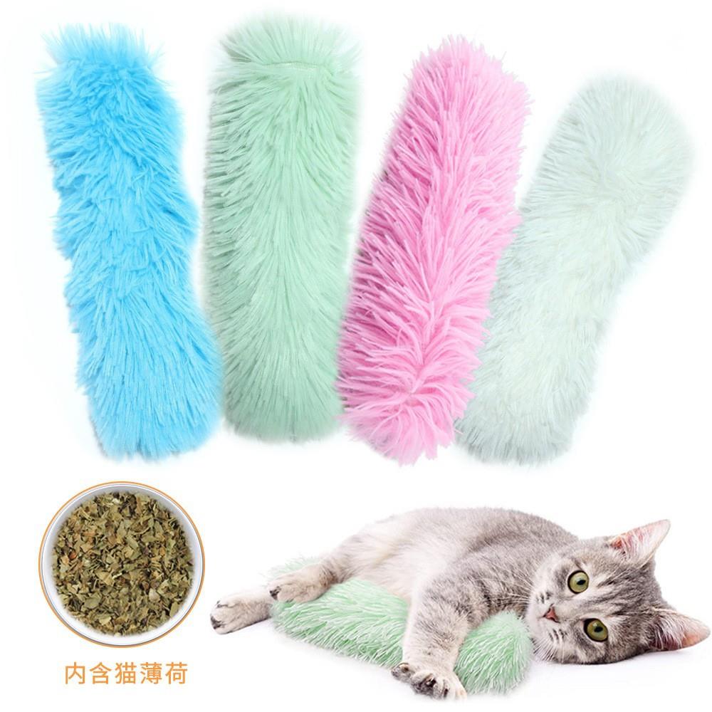 爆款长毛绒条抱枕内含猫薄荷猫咪枕头陪伴猫玩具宠物用品现货