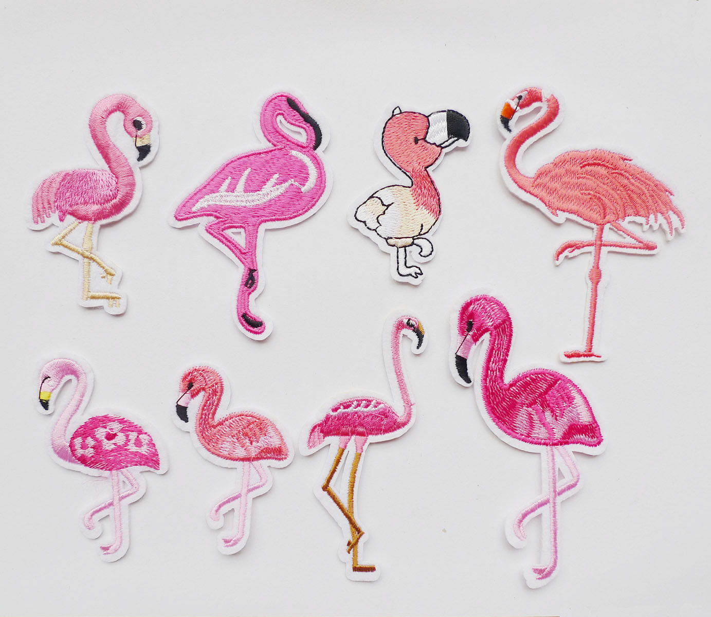 火烈鸟刺绣布贴可爱动物补丁贴