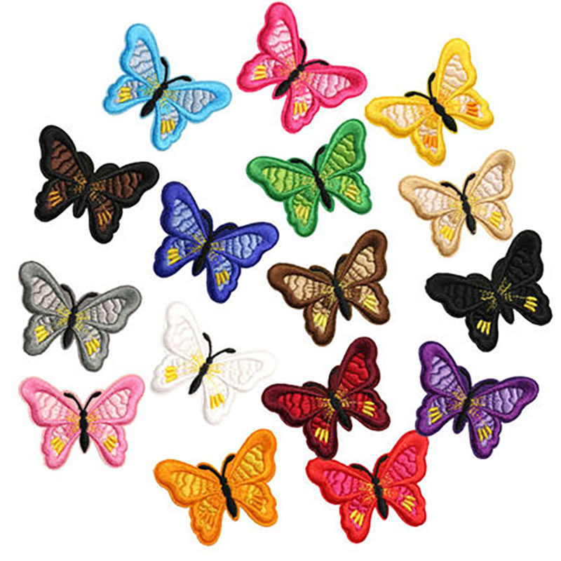 国潮多色套装蝴蝶刺绣布贴补丁贴花装饰修补贴布补衣贴衣服破洞贴,居家布艺,布贴,淘宝优惠券,粉丝福利购,淘宝优惠卷