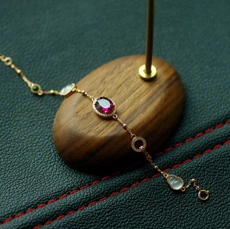 {赏}定制18k金镶嵌万能扣18K金