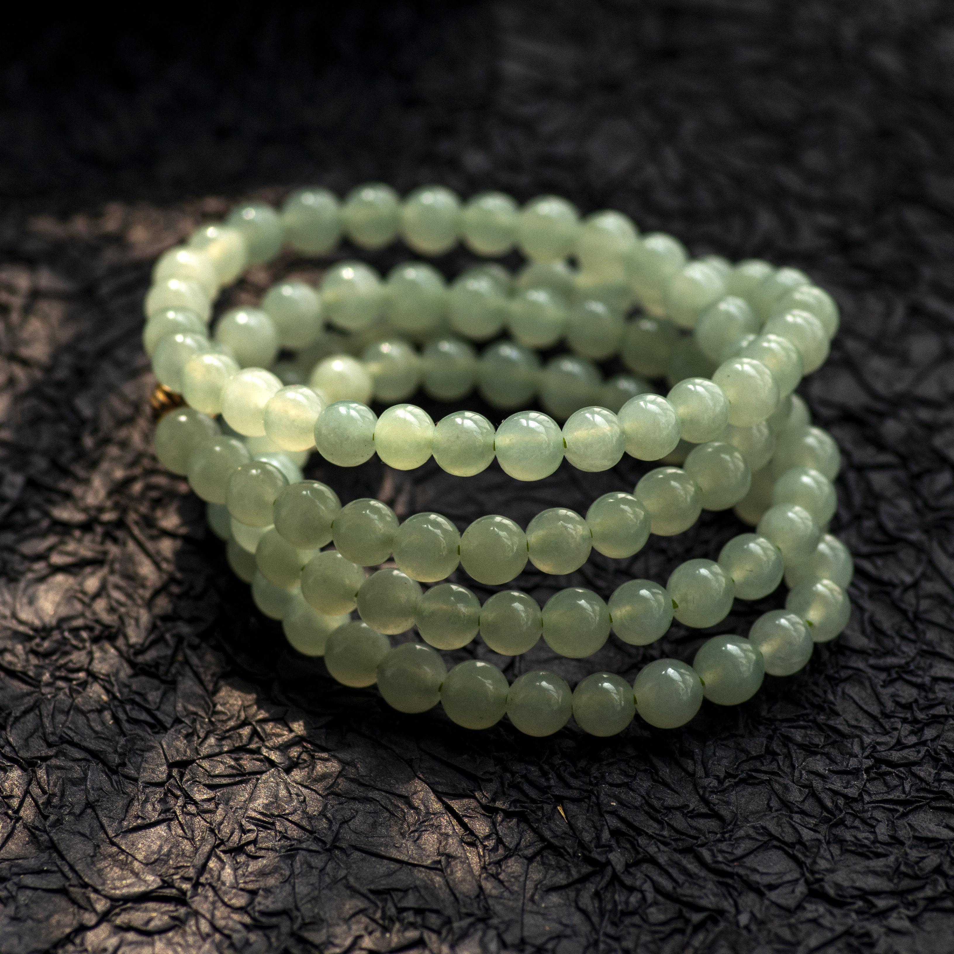 {现货}·108颗冰种翡翠 淡绿色珠串 手链 圆珠卡6.8mm  玉石项链