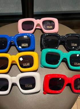 Y2K太阳镜欧美暖色系包裹眼镜