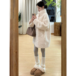 冬季 韩系羊羔毛外套女毛绒绒皮毛一体高级感年轻毛毛环保皮草大衣