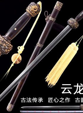 云龙剑龙泉市宝剑高端长剑唐横刀剑硬剑汉剑秦剑收藏冷兵器未开刃