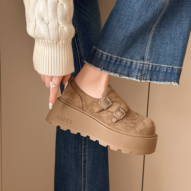 松糕厚底复古全包勃肯鞋女2026新款春季增高小个子一脚蹬乐福单鞋,女鞋,勃肯鞋/软木鞋,淘宝优惠券,粉丝福利购,淘宝优惠卷