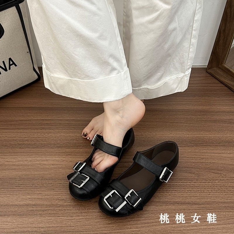 软底舒适平底小单鞋女2026年春季新款小众玛丽珍复古皮带扣豆豆鞋,女鞋,浅口单鞋,淘宝优惠券,粉丝福利购,淘宝优惠卷