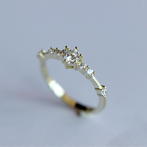 轻奢925纯银18k繁星清新叠戴戒指