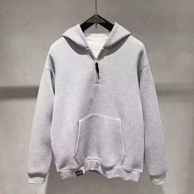 2025新款连帽卫衣男款秋冬新款半拉链美式复古加厚潮牌男装休闲