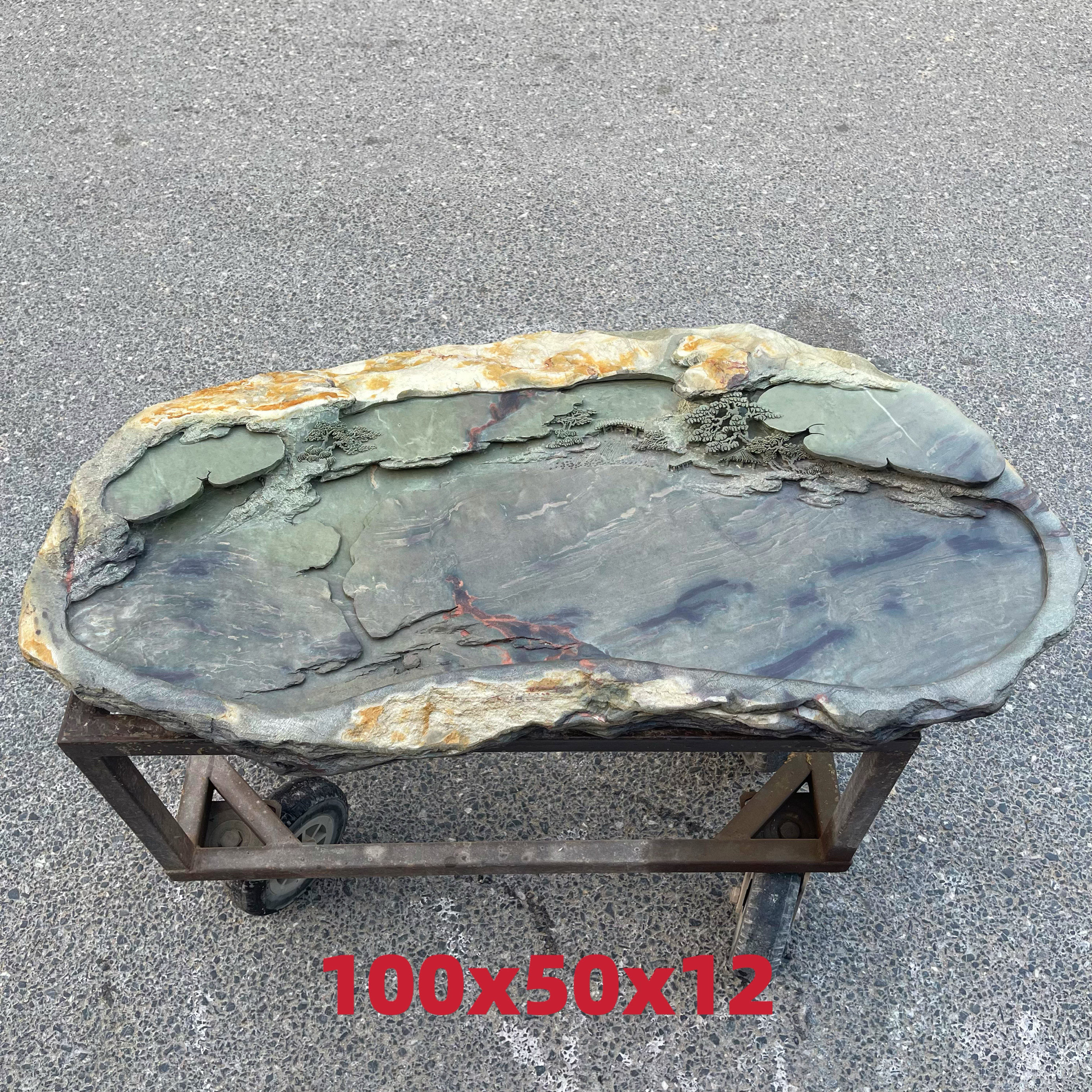 贵州梵净山紫袍玉带石茶盘排水式天然整块石头茶海玉石干泡台家用