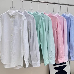 【代工渠道】男女同款纯棉长袖衬衫宽松透气百搭小马标牛津纺衬衣