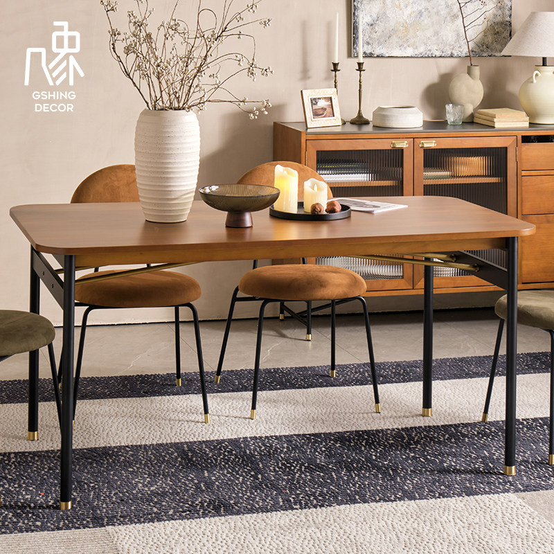 几象复古法式北欧中古餐桌实木家用现代简约1.61.8M长餐桌小户型,住宅家具,实木餐桌,淘宝优惠券,粉丝福利购,淘宝优惠卷