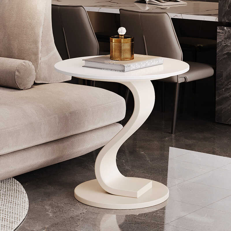 阳台休闲迷你小圆桌意式轻奢岩板