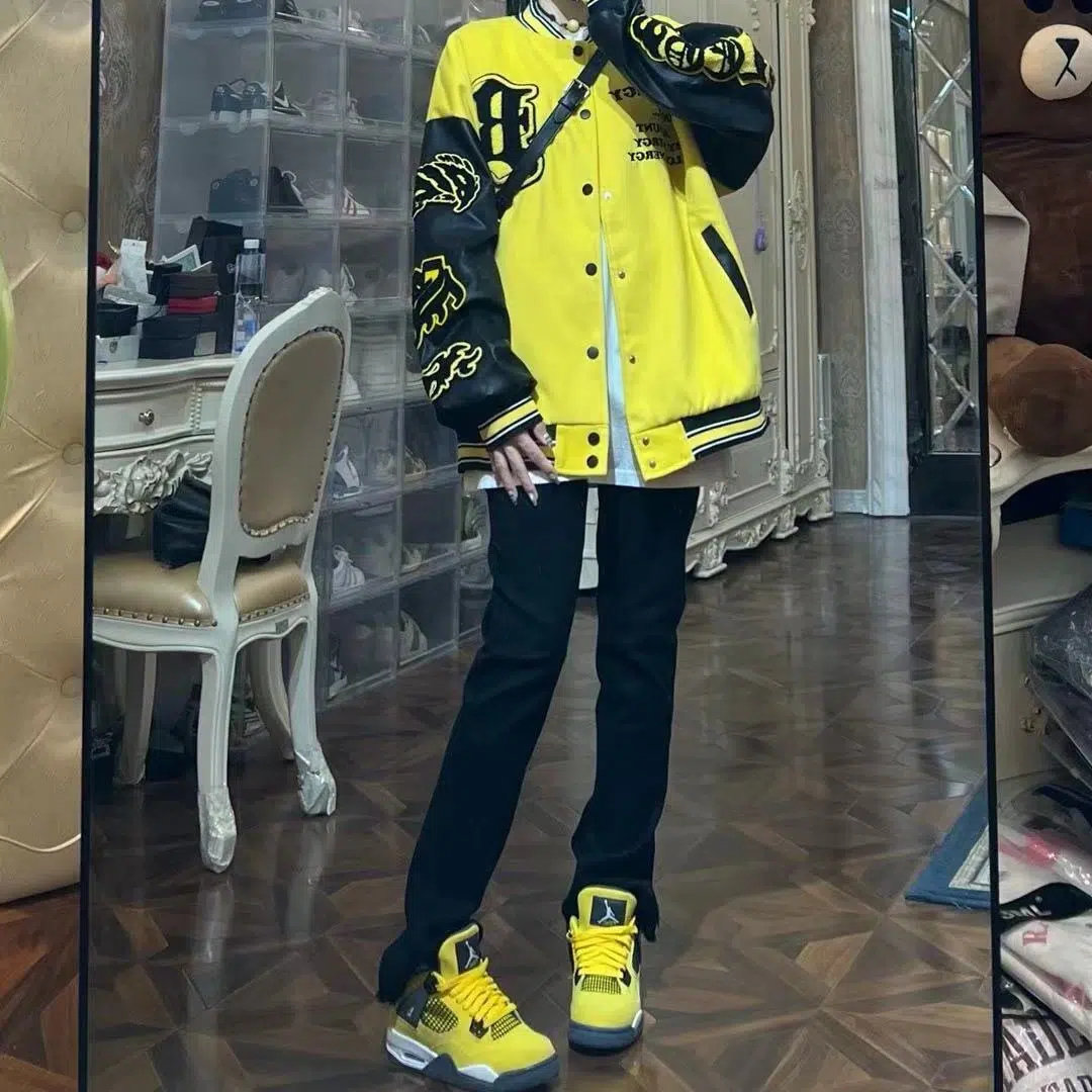 FOG黑色直筒弹力牛仔裤女2025年春秋新款高腰宽松显瘦烟管拖地裤
